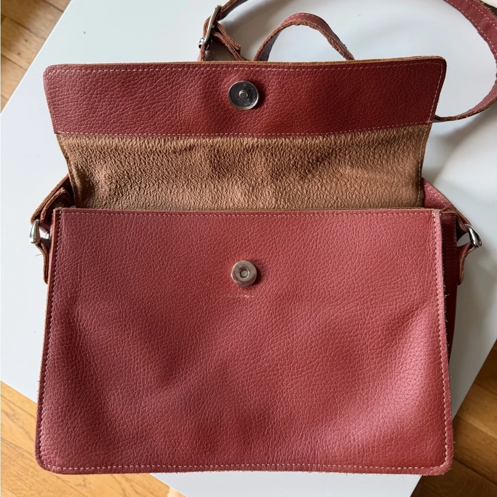 Red Leather Shoulder Bag